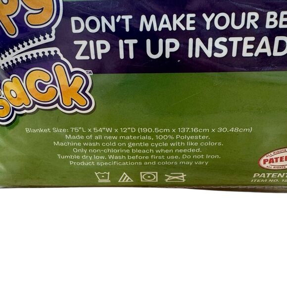 Zippy Sack Dog Puppy Fleece Bed Spread Comforter With Zipper Kids Full Size NEW - Picture 7 of 13